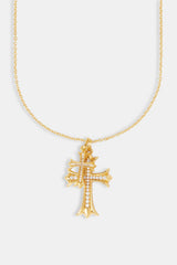 Micro Double Cross Necklace - 24mm