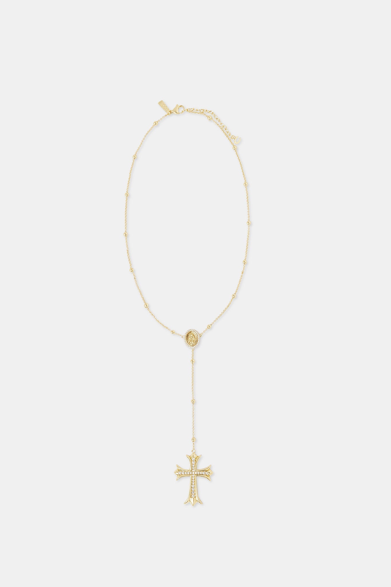 Drop Pendant Cross Necklace - 40mm - Gold