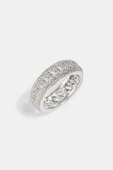 Iced Cuban Band Ring - 8mm - White