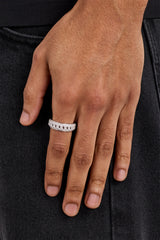 Iced Cuban Band Ring - 8mm - White