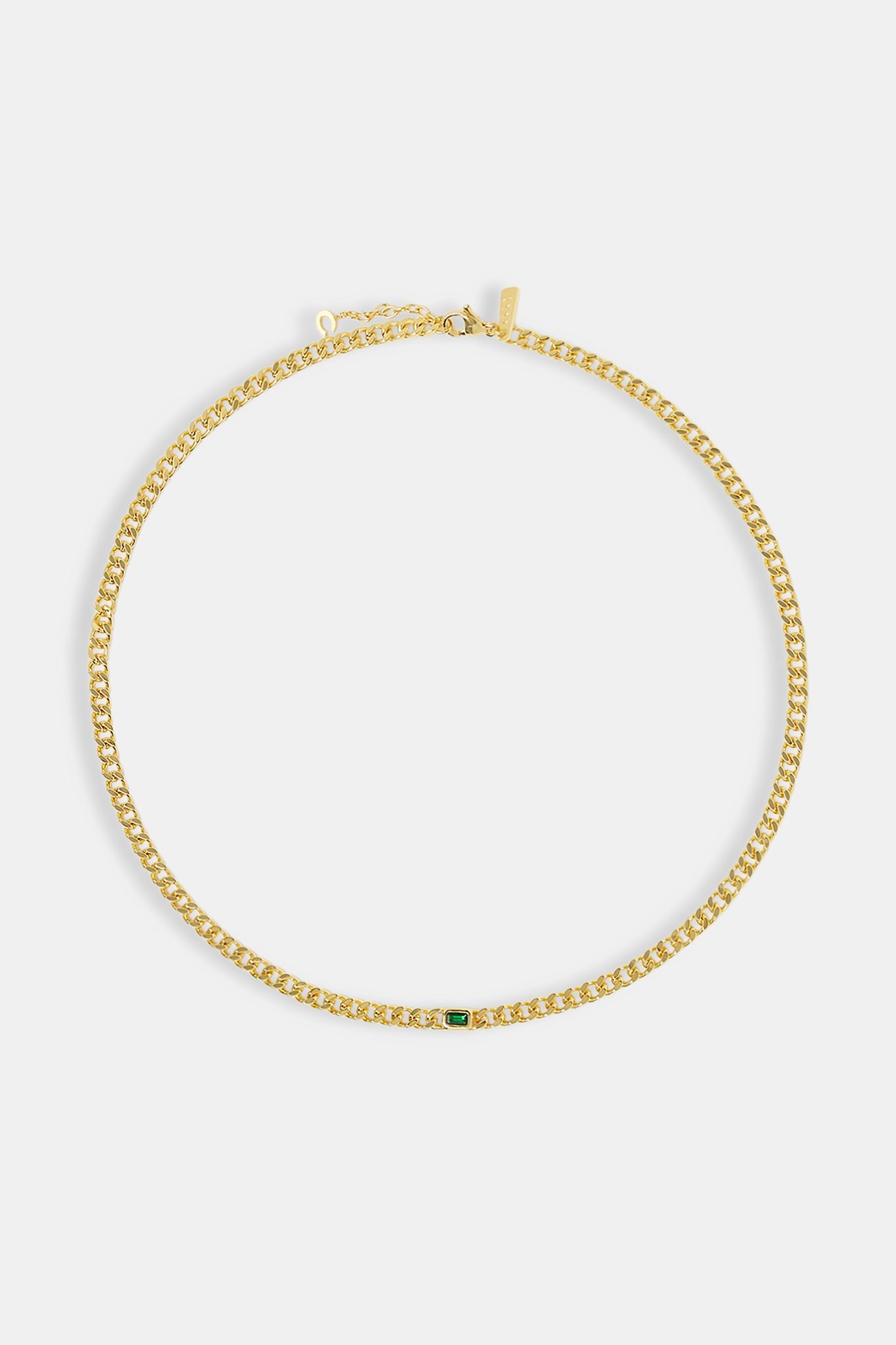 Iced Green Gemstone Cuban Chain - 3mm