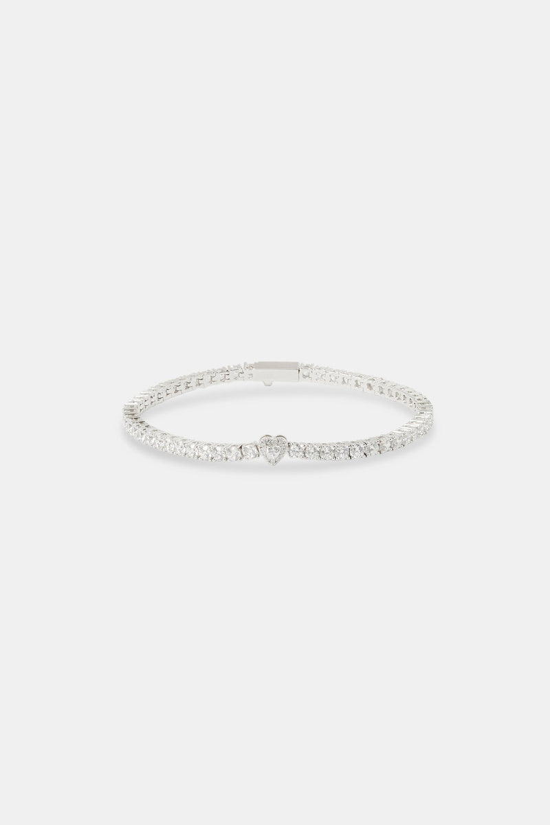 Heart Tennis Bracelet - 3mm