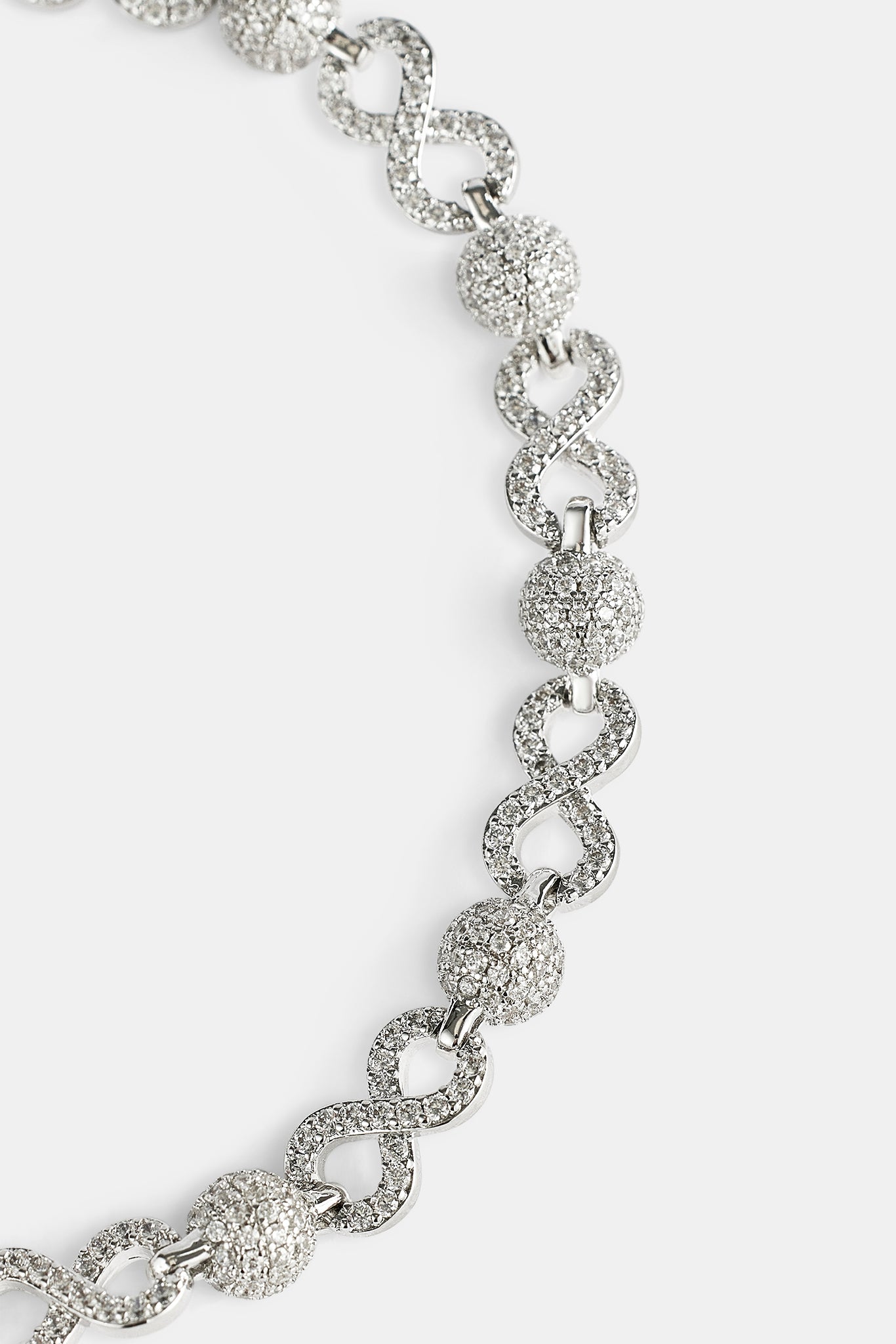 Iced Ball & Infinity Link Bracelet - 6mm