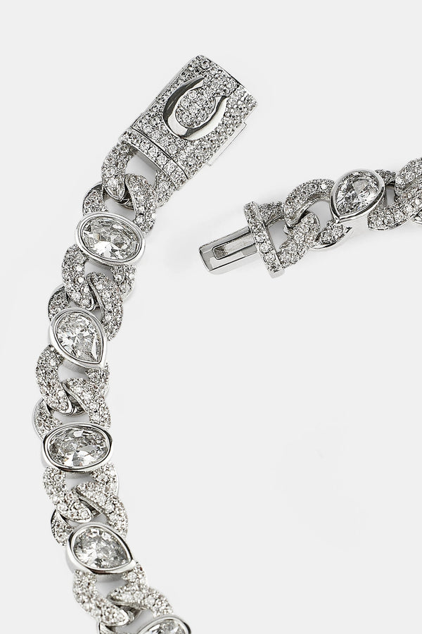 Iced Cuban Gemstone Link Bracelet - 8mm