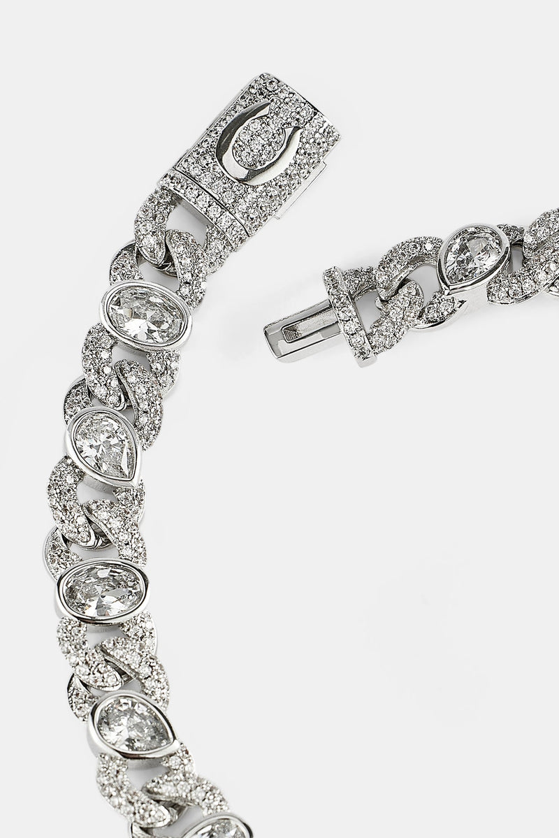 Iced Cuban Gemstone Link Bracelet - 8mm