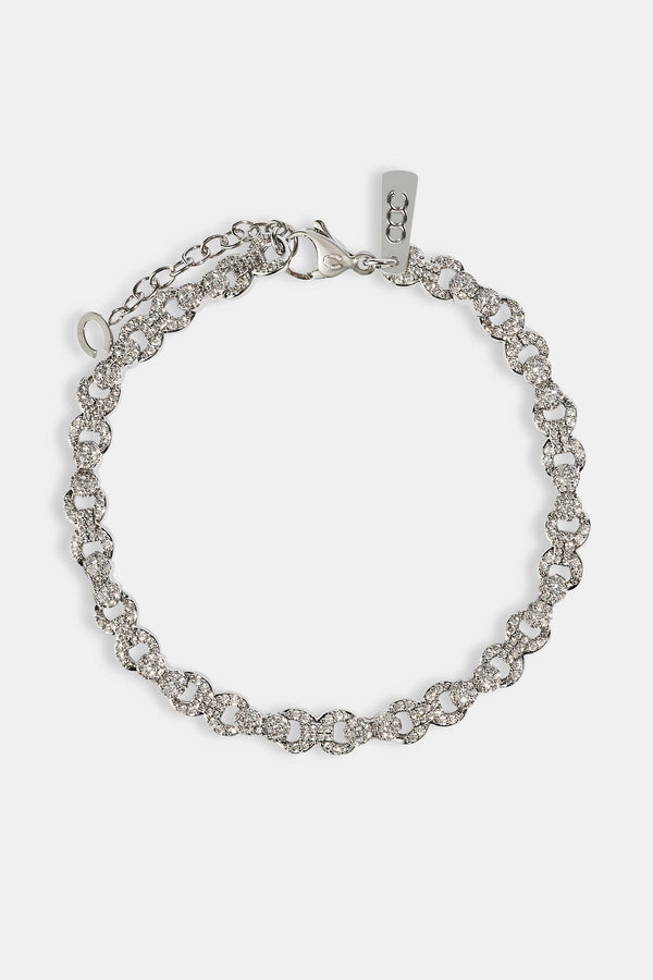 Iced Baguette & Pave Infinity Link Bracelet - 6mm