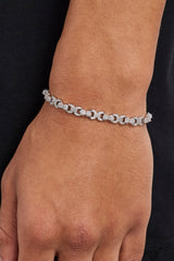 Iced Baguette & Pave Infinity Link Bracelet - 6mm