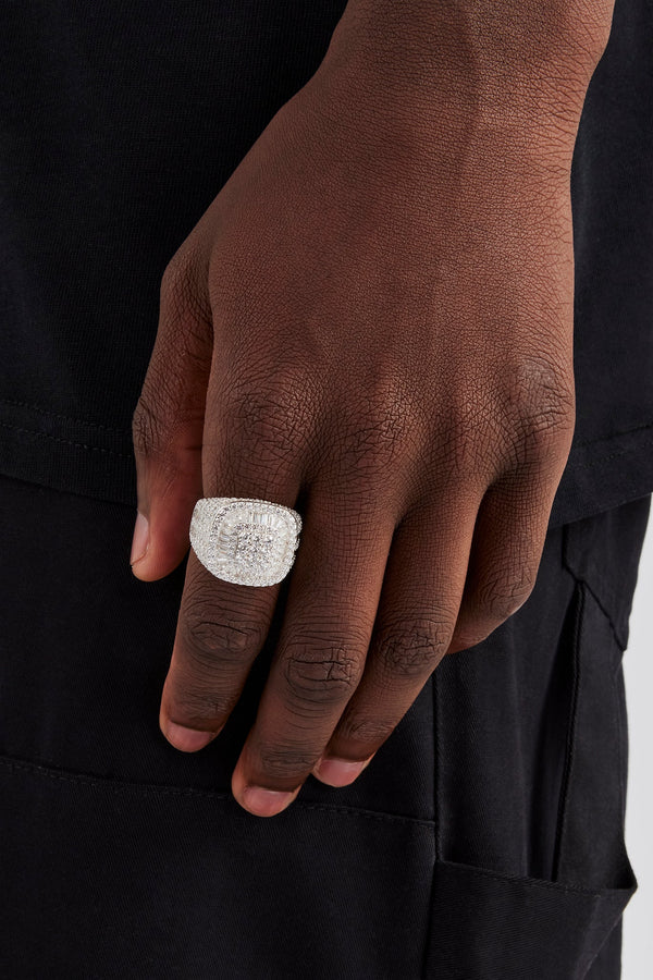 Iced Baguette Signet Ring - 20mm