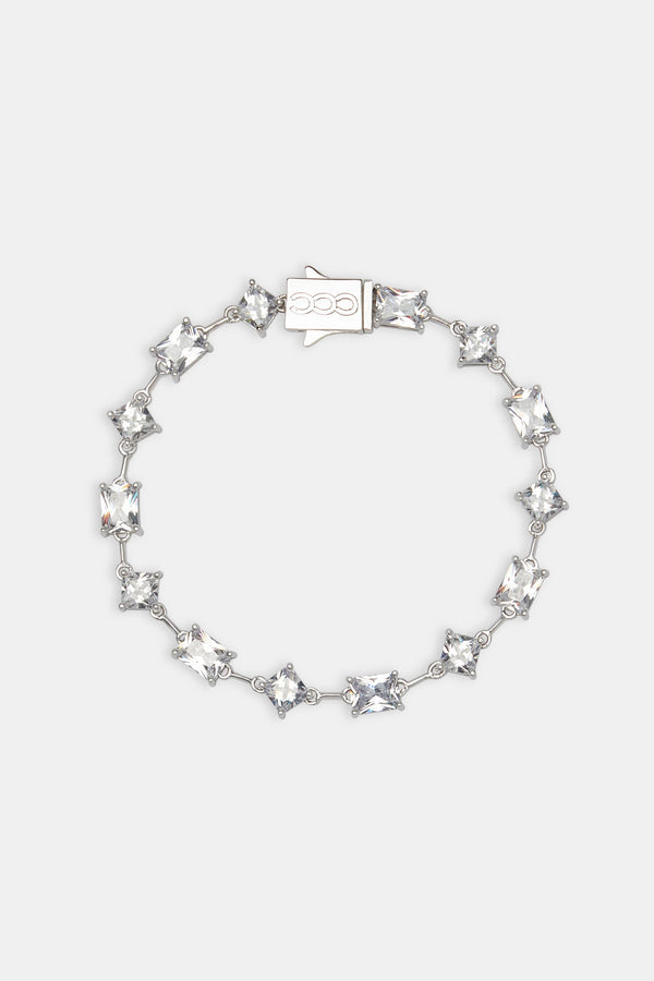 Iced Baguette & Square Stone Bracelet - 8mm