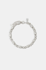 Iced Clear Baguette Stone Infinity Link Bracelet - 6mm