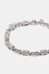 Iced Clear Baguette Stone Infinity Link Bracelet - 6mm