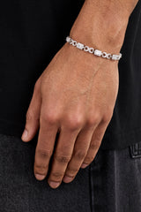 Iced Clear Baguette Stone Infinity Link Bracelet - 6mm