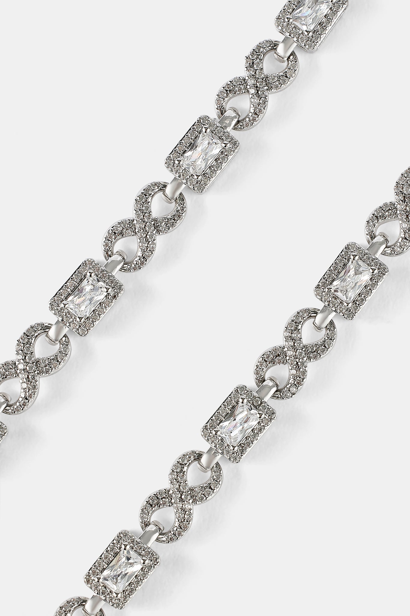 Iced Clear Baguette Stone Infinity Link Chain - 6mm | Mens Chains
