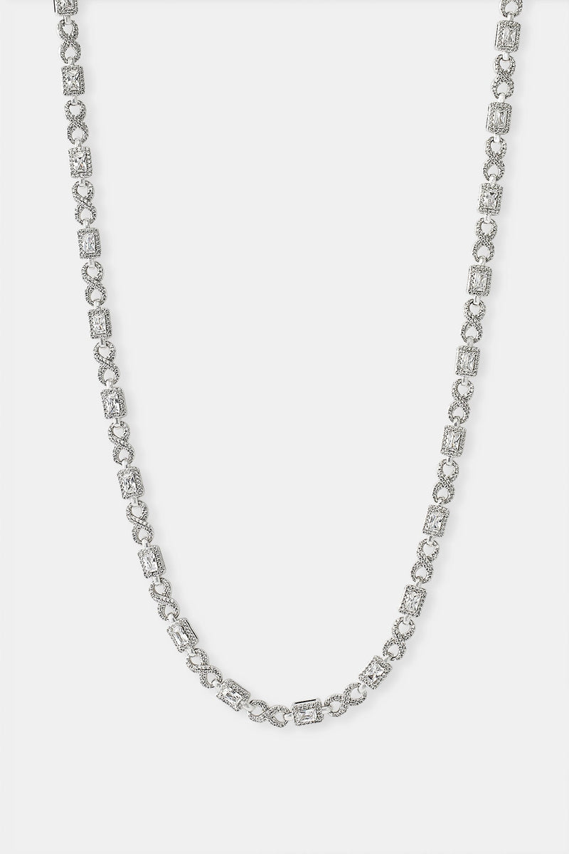 Iced Clear Baguette Stone Infinity Link Chain - 6mm
