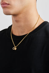 Iced Double Motif Shape Necklace - 10mm - Gold