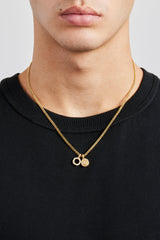 Iced Double Motif Shape Necklace - 10mm - Gold