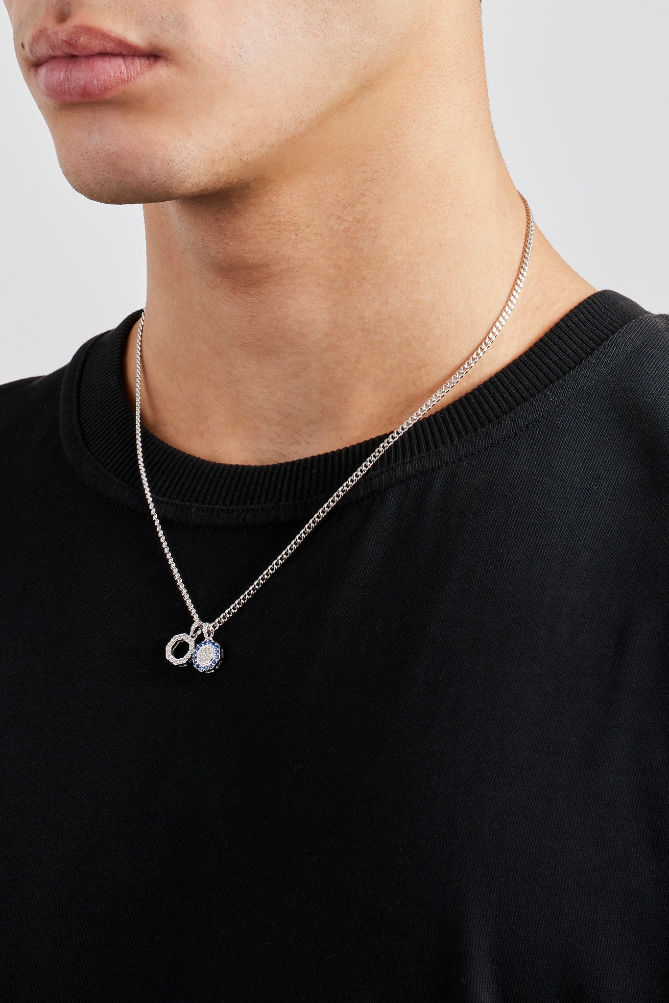 Iced Double Motif Shape Necklace - 10mm