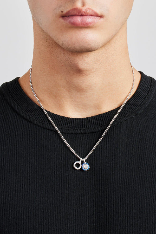 Iced Double Motif Shape Necklace - 10mm