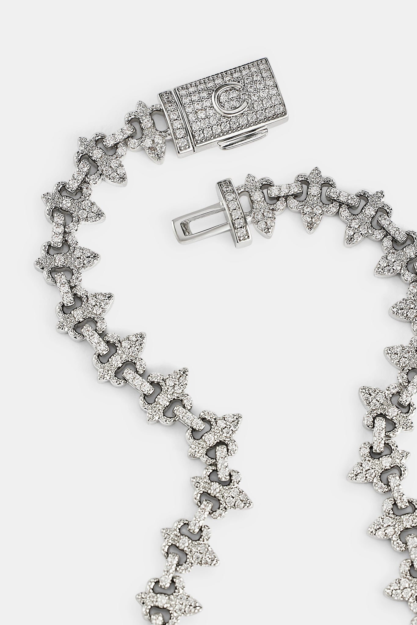 Iced Fleur Motif Bracelet - 8mm