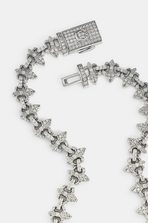 Iced Fleur Motif Bracelet - 8mm