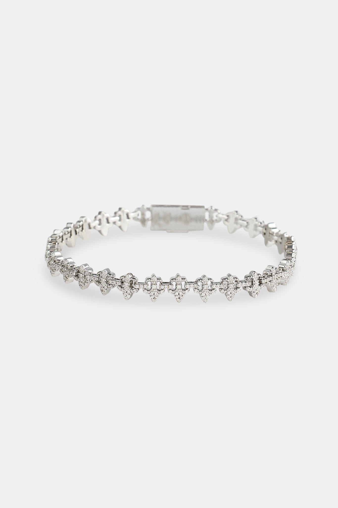 Iced Fleur Motif Bracelet - 8mm