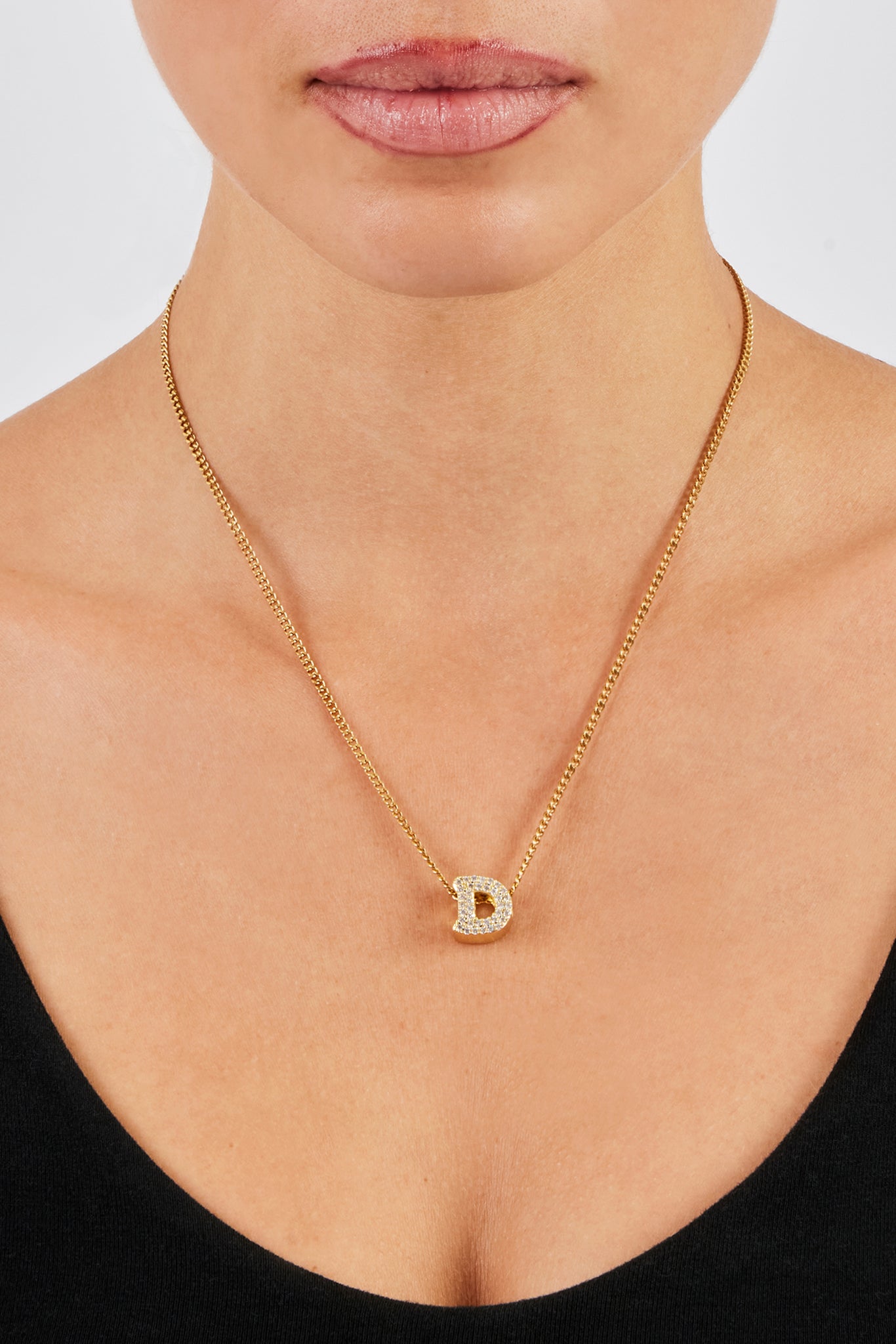 Iced Letter Pendant - 12mm