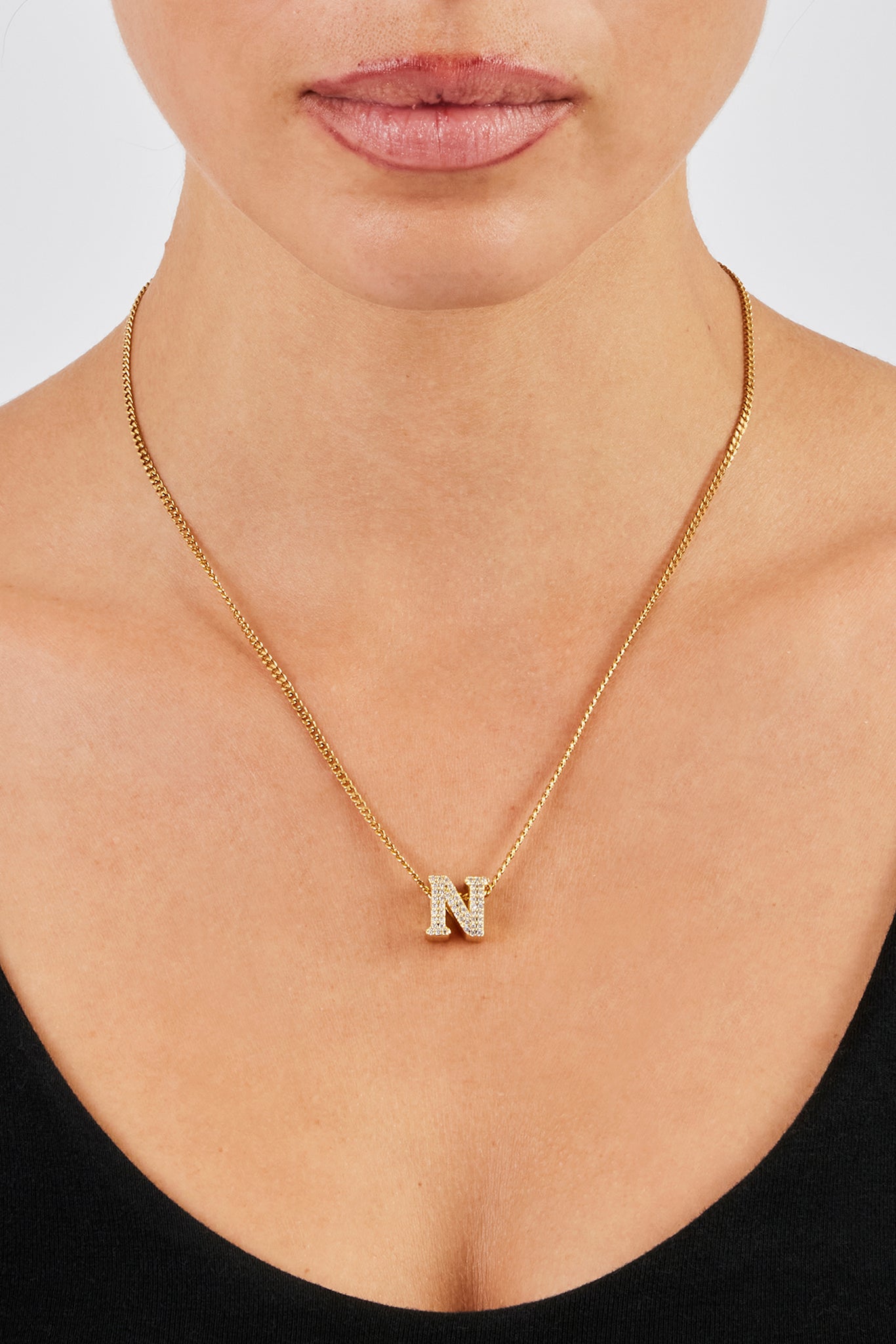 Iced Letter Pendant - 12mm