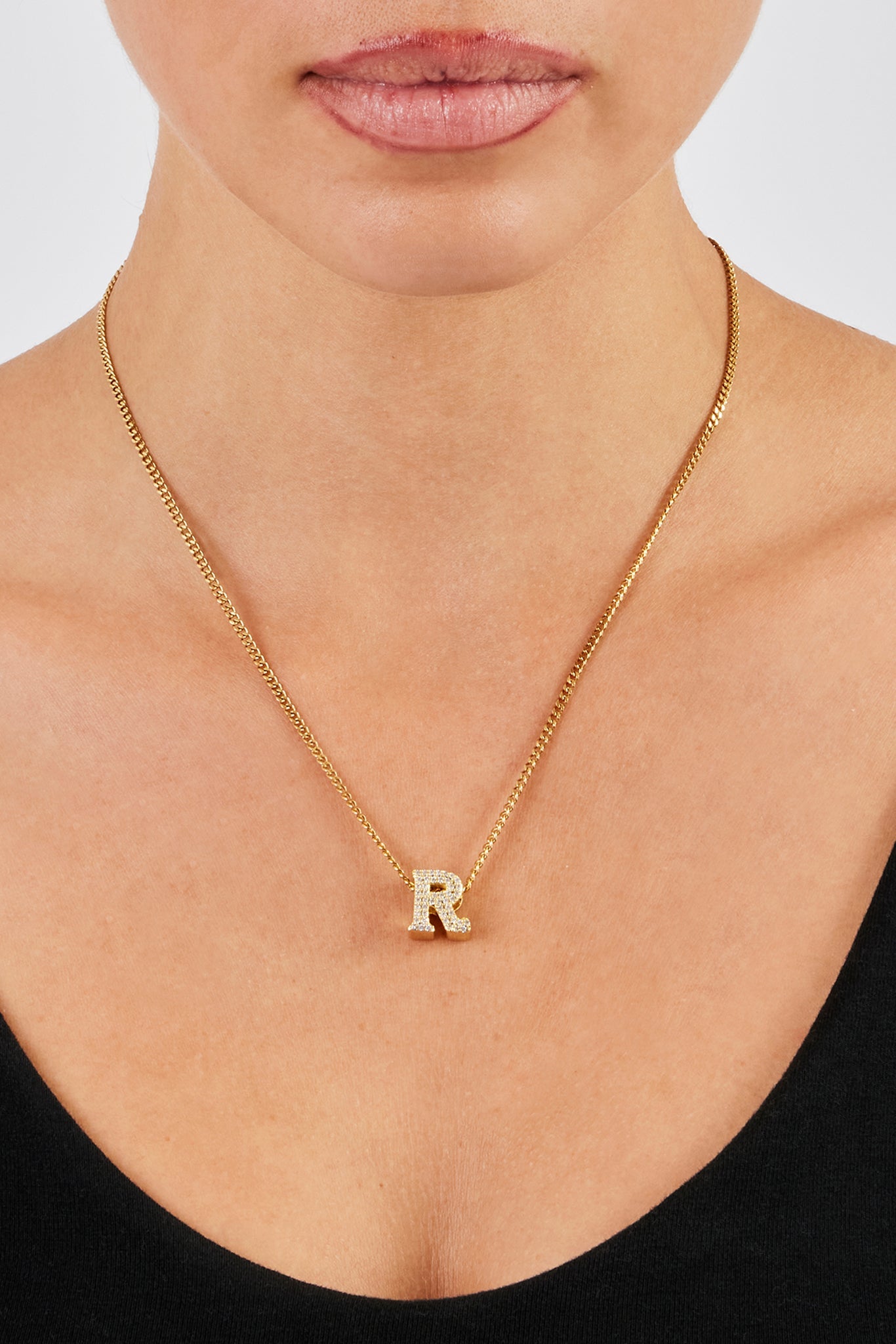 Iced Letter Pendant - 12mm