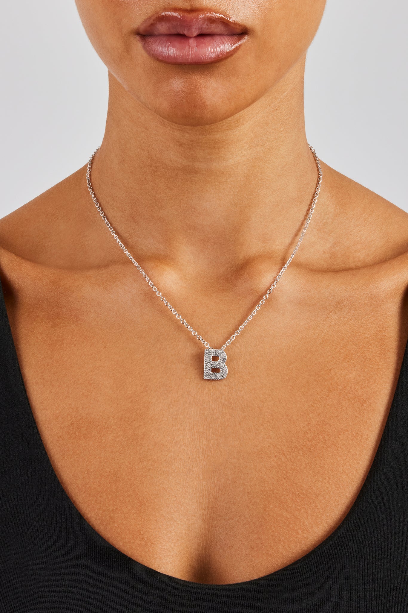 Iced Initial Necklace - 20mm