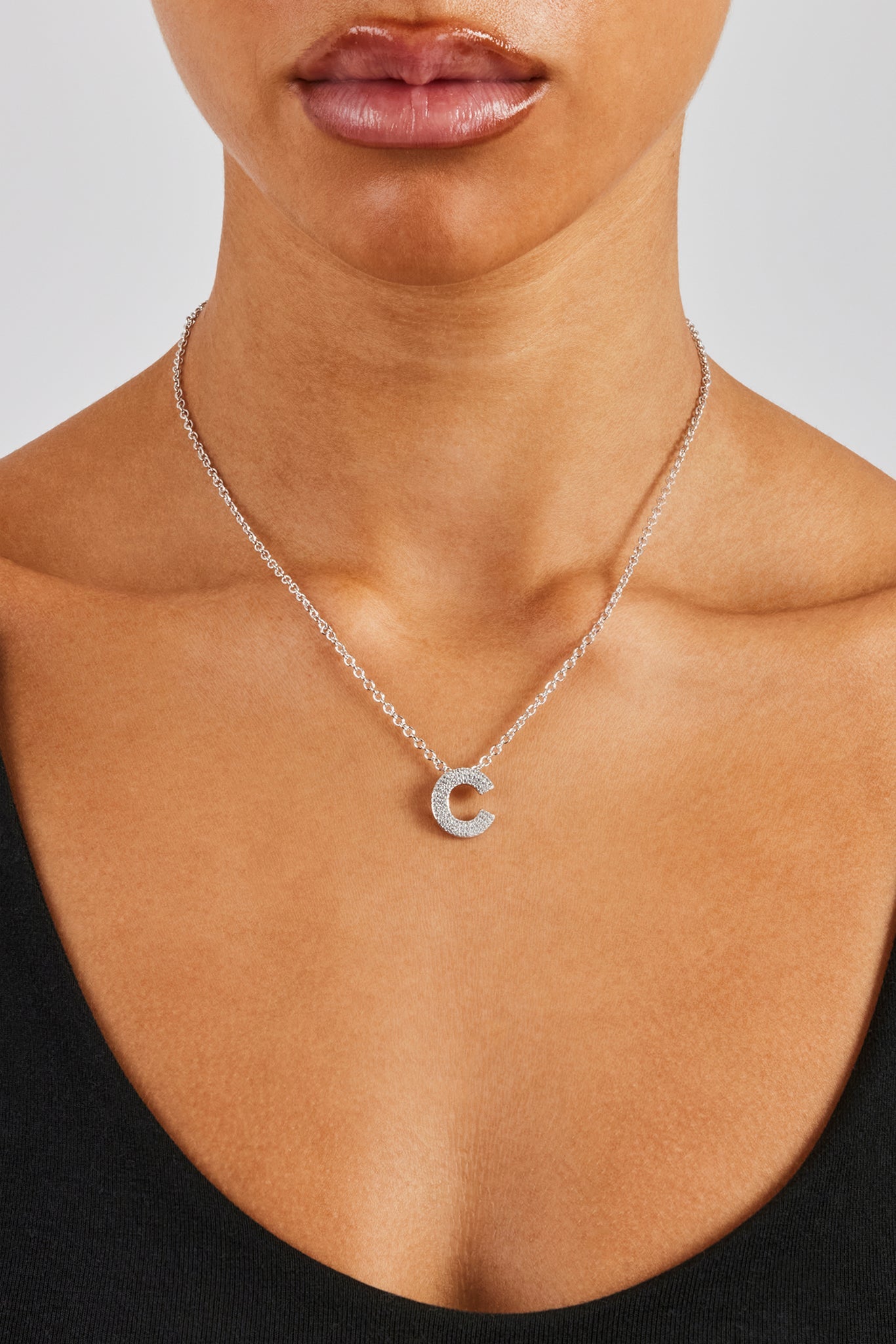 Iced Initial Necklace - 20mm