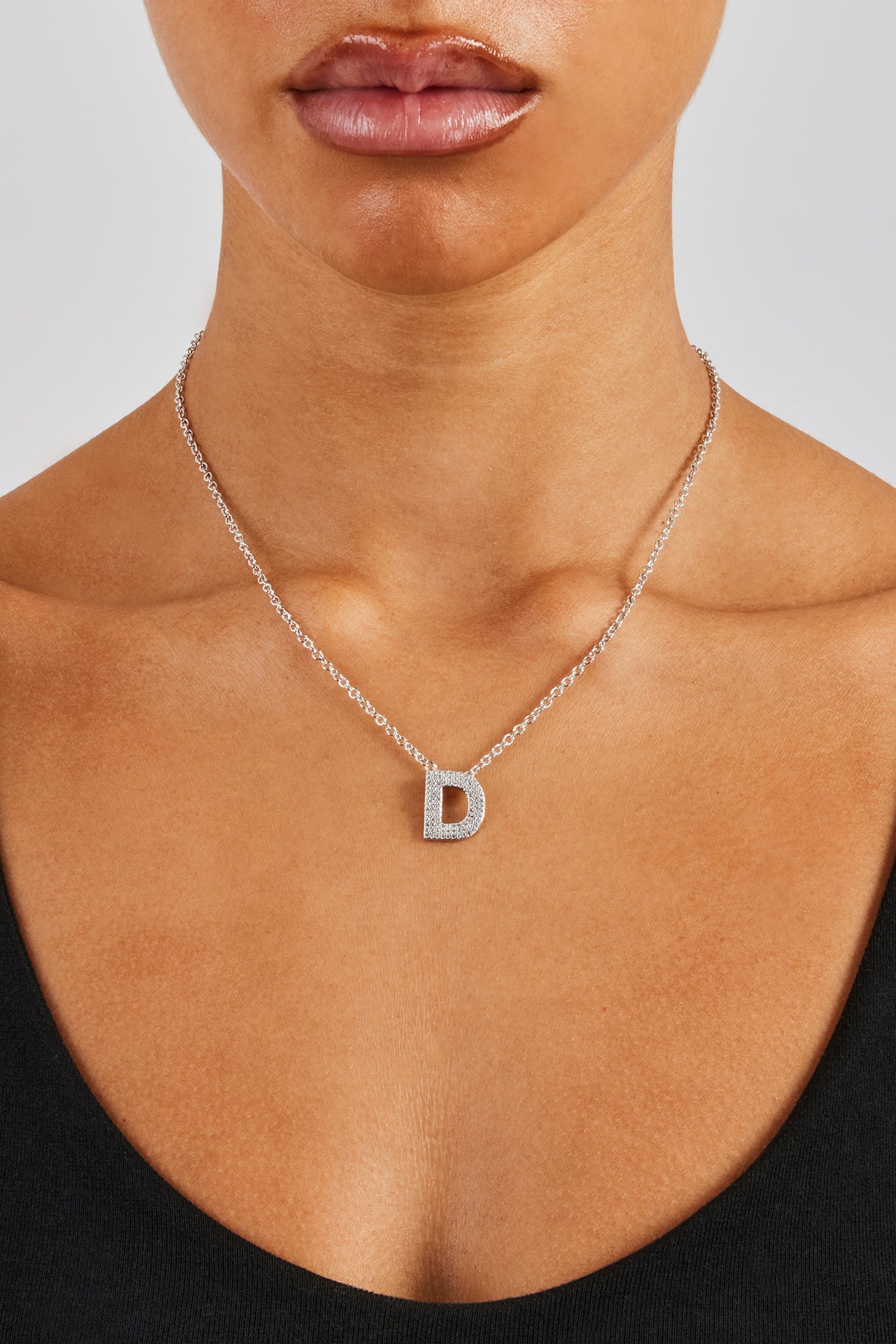 Iced Initial Necklace - 20mm