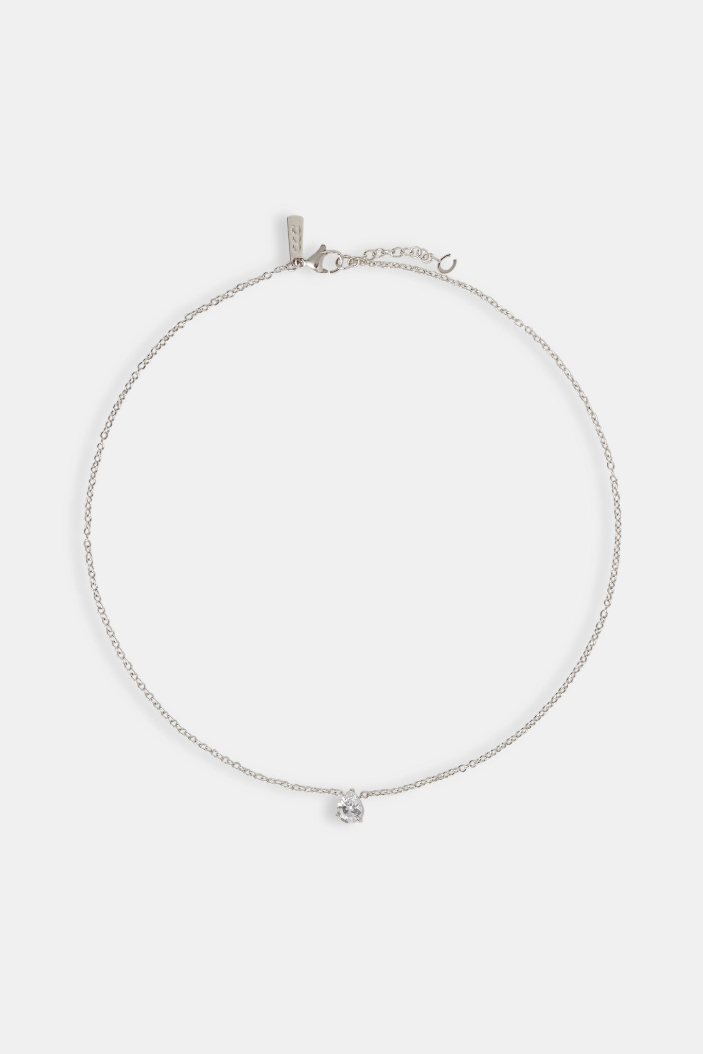 Iced CZ Pear Stone Necklace - 10mm