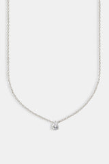 Iced CZ Pear Stone Necklace - 10mm