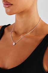 Iced CZ Pear Stone Necklace - 10mm