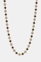 Iced & Black Enamel Motif Chain - 8mm