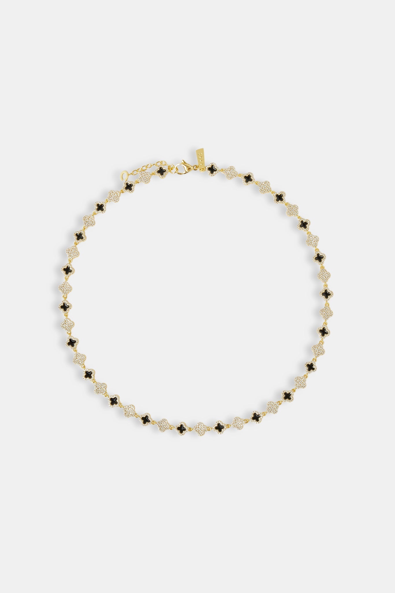 Iced & Black Enamel Motif Chain - 8mm