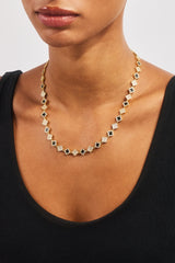 Iced & Black Enamel Motif Chain - 8mm