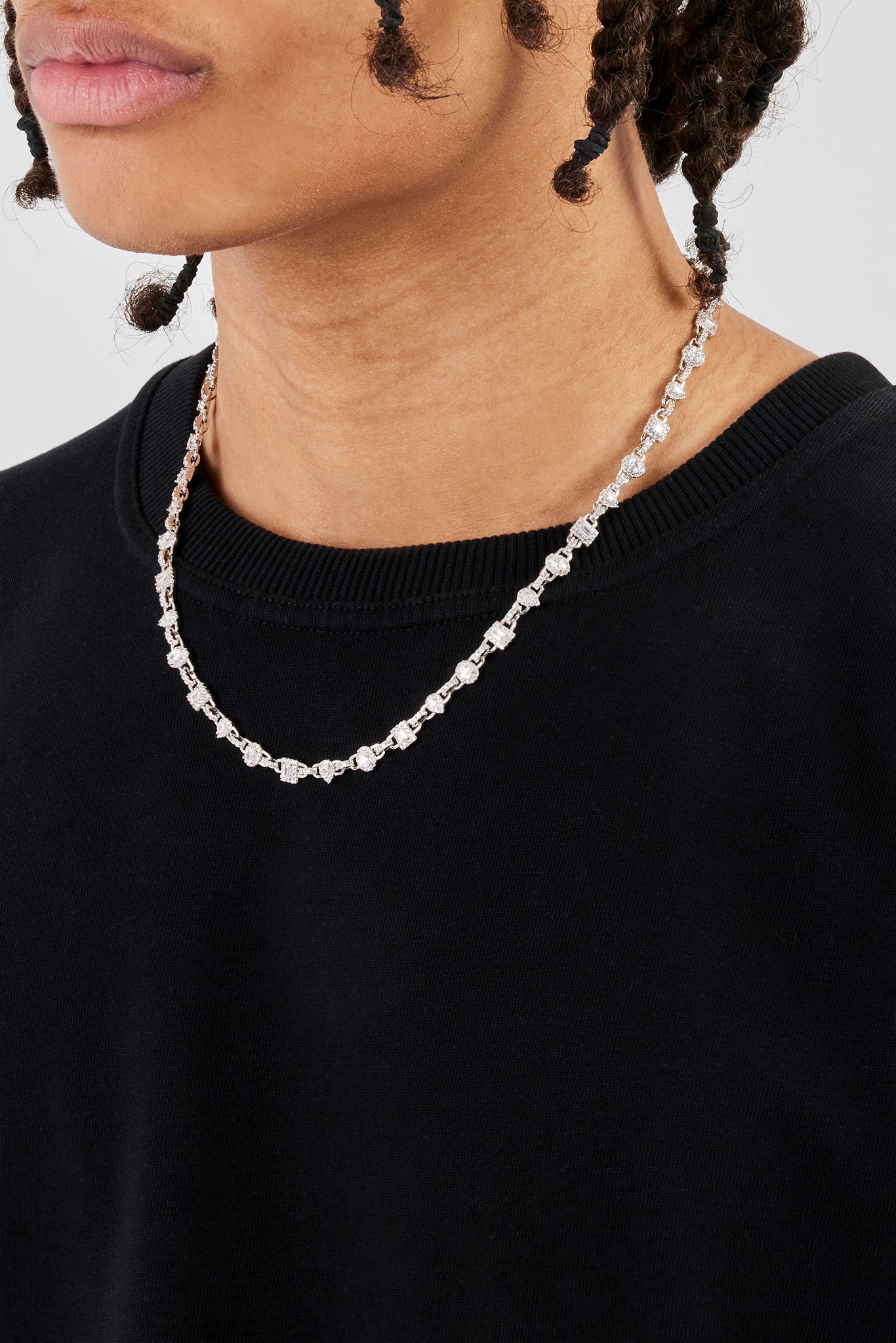 Iced Gemstone Infinity Link Chain - 6mm