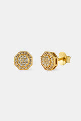 Iced Champagne Edge Stud Earrings - 8mm