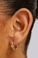 Heart Detail Hoop Earring - 20mm - Gold