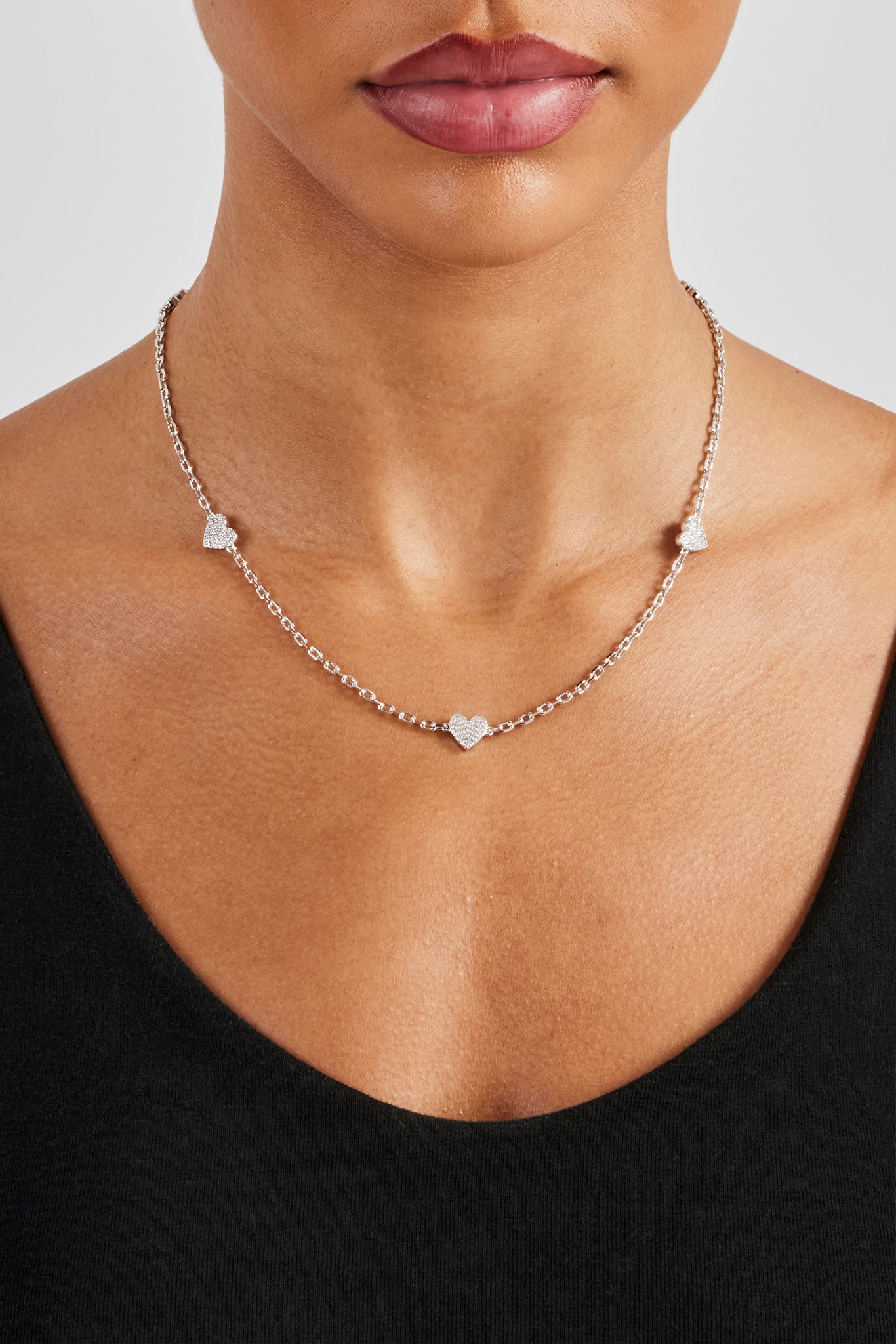 Woman's Rolo Chain Iced Heart Rolo Link Chain - 2.5mm | Womens Chains | Shop Motif Chains ...