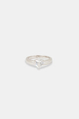 Iced Heart CZ Band Ring - 8mm