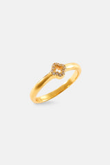 Iced Motif Outline Band Ring - 6mm