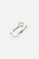 Iced Motif Outline Band Ring - 6mm - White