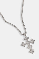 Iced Cross Motif Cuban Necklace- 3mm