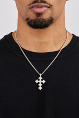 Iced Cross Motif Cuban Necklace- 3mm