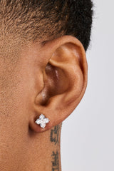 Iced Motif Stone Stud Earrings - 6mm