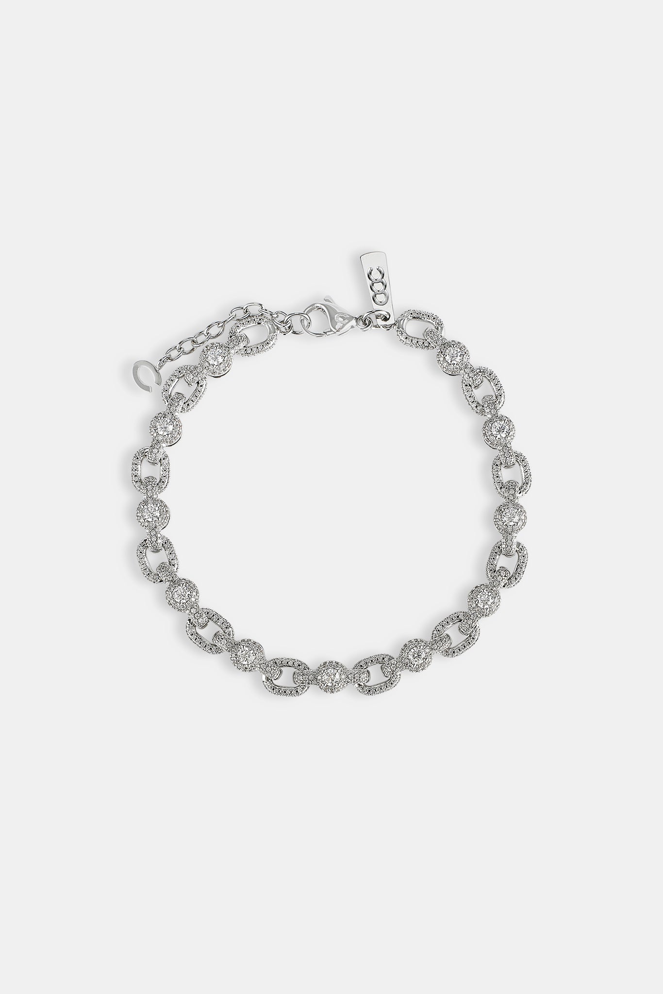 Iced Centre Connecting Link Bracelet - 6mm