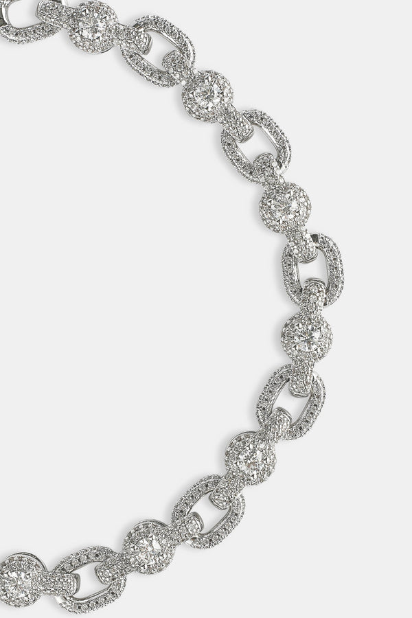 Iced Centre Connecting Link Bracelet - 6mm