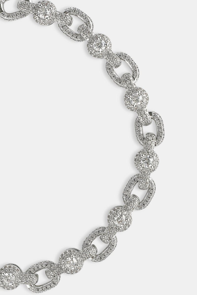 Iced Centre Connecting Link Bracelet - 6mm